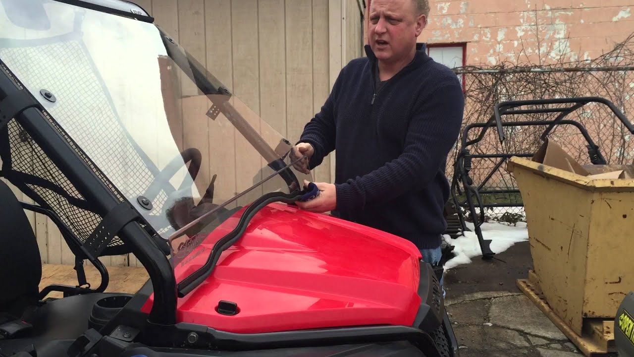 Honda Pioneer 500 Windshield, winch mount, and Top YouTube