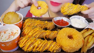 Asmr Popeyes Fried Chicken And Shrim Donut , Eatting Sounds Linh-Asmr