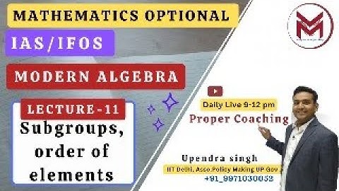 ML-11 subgroups concepts Modern Algebra UPSC -2024 | IAS/IFoS Mathematics Optional Mindset Makers