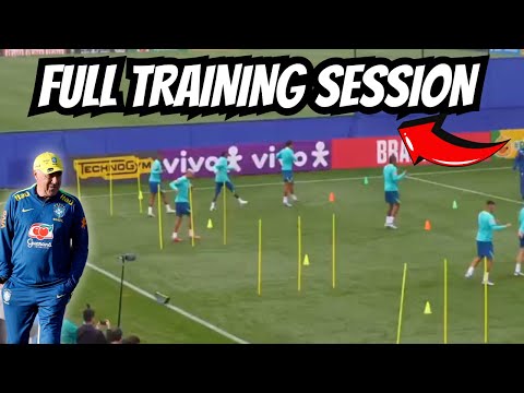 FULL TRAINING SESSION SAQ Drills PASSING Warm Up BrazIL National Team By Carlo Ancelotti
