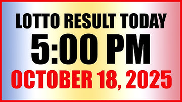 Lotto Result Today 5PM Draw October 18, 2025 Swertres EZ2 PCSO