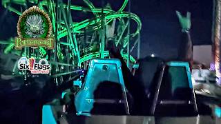 2026 Poltergeist Roller Coaster at Night On Ride POV Six Flags Fiesta Texas
