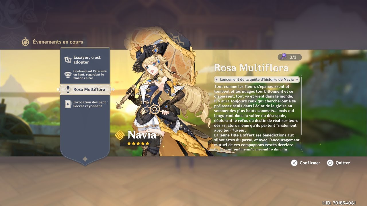 [AR 60] Genshin Impact 246 Quête Rosa Multiflora Acte 1 de Navia 01 ...