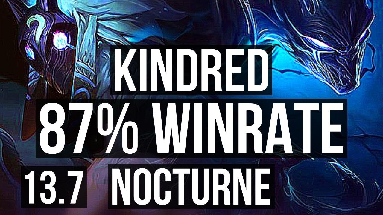 KINDRED vs NOCTURNE (JNG) | 87% winrate, 15/2/8, Godlike | KR Grandmaster | 13.7