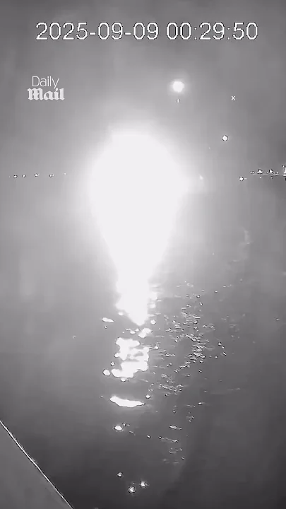Moment Greta Thunberg’s boat was set on fire