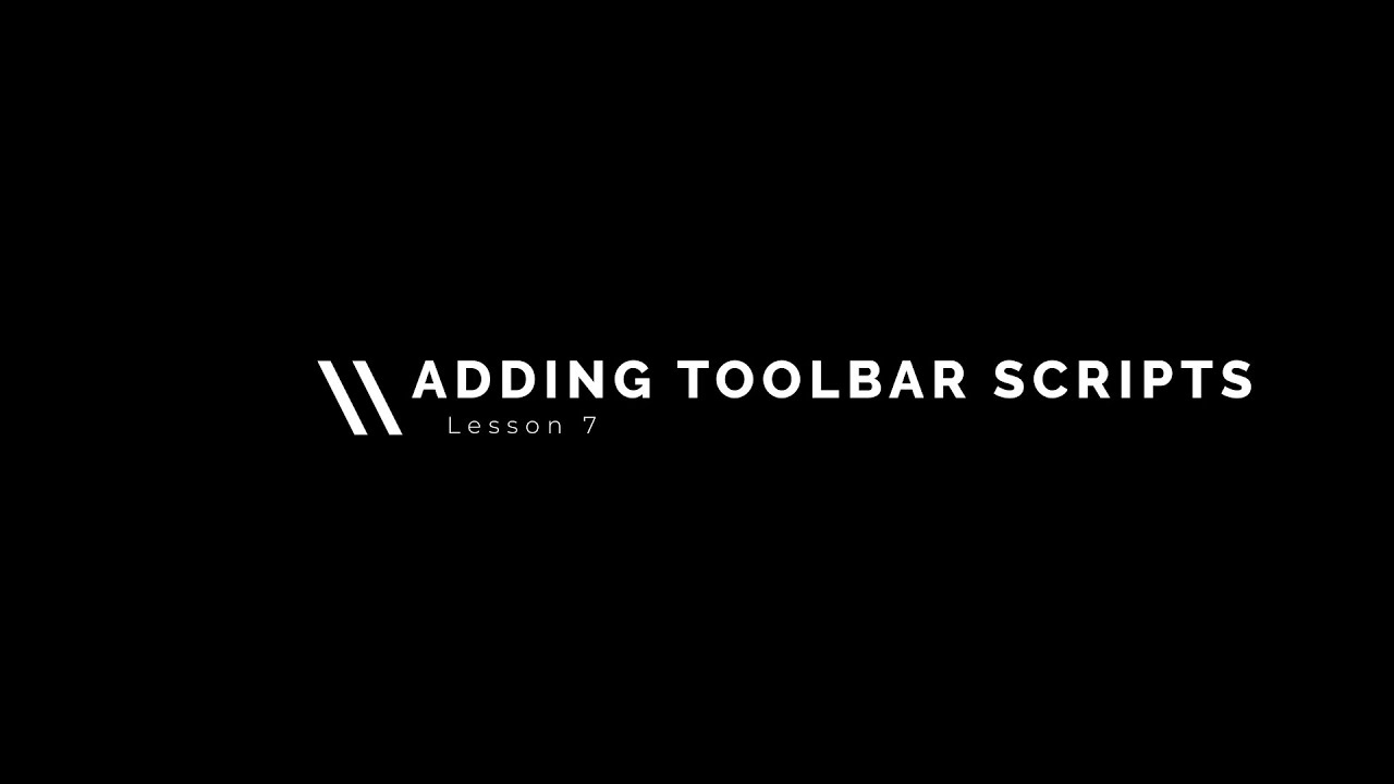 Optimize workflow 07 | Toolbar scripts - YouTube