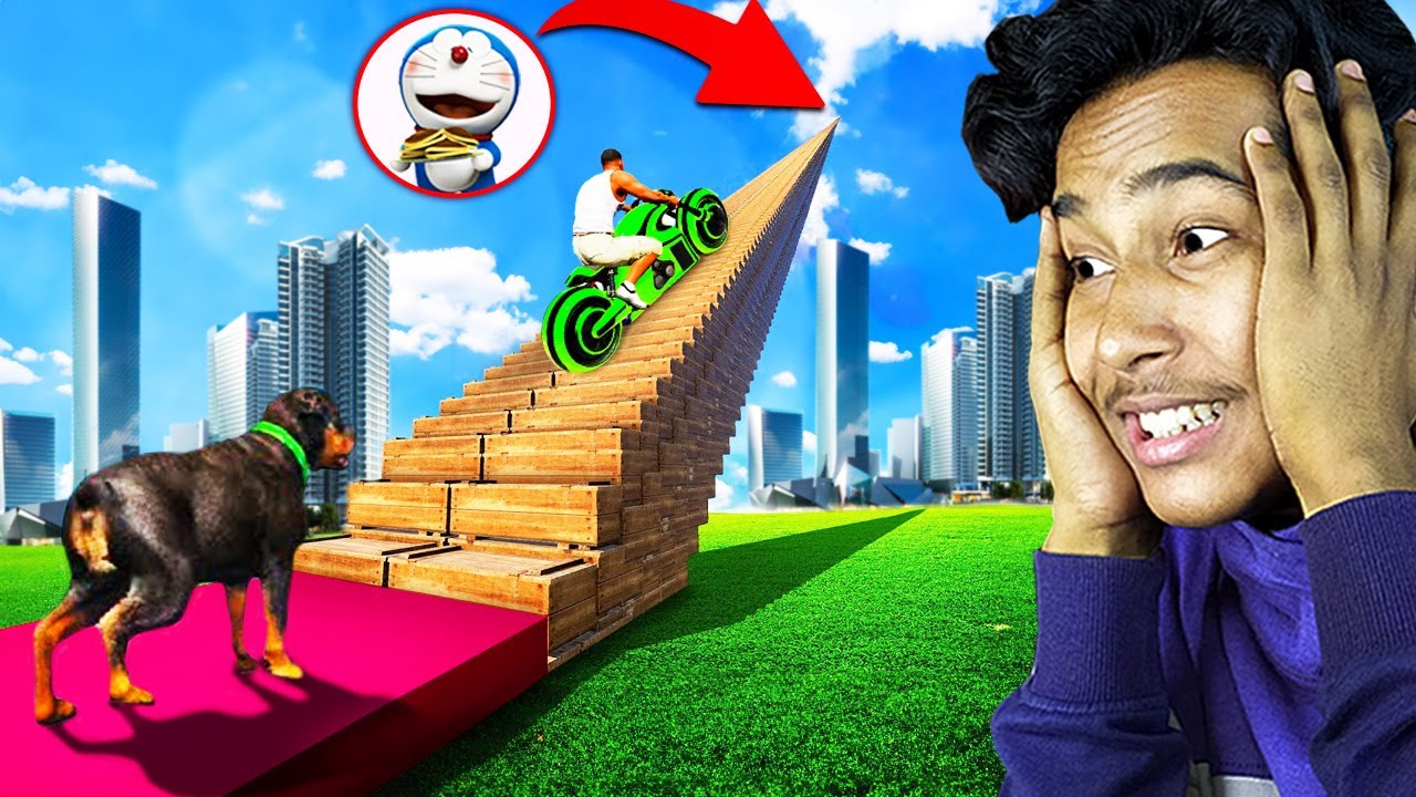 GTA V : FRANKLIN TRIED EXTREME RAMP PARKOUR CHALLENGE
