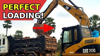 CAT Excavator Loading Dump Truck | Heavy Equipment Work (Full Process) screenshot 5