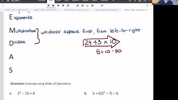 Chapter 1, Section 6 Guided Notes (Math 0461) Pre-Algebra