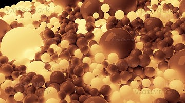 4k 3D seamless loop animation of beautiful small and large spheres or balls cover plane as abstract