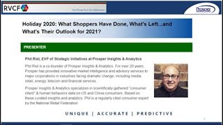 12/10/20 Prosper Insights Webinar: Holiday 2020: What Shoppers Have Done & Outlook for 2021
