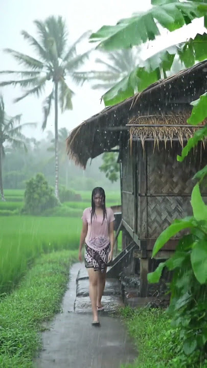 Heavy Rain Over a Beautiful Village | Sleep & Relax Ambience  #rainsounds #sleepmusic #deepsleep
