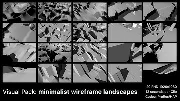Visual vj Pack: minimalist wireframe landscapes