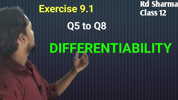 Differentiability | Rd Sharma Class 12 Exercise 9.1 Q5 to Q8 | CBSE 12 Exam Math | @smcride