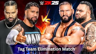 The Usos vs Bron Breakker &amp; Bronson Reed | Tag Team Elimination Match WWE 2K25 
