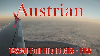 FULL FLIGHT Austrian Airlines Embraer 195 from Graz to Frankfurt | OS251