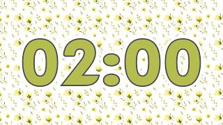 🌼 2 Minute Timer With Relaxing Lofi Music, Alarm & Soft Yellow Wildflowers | 4K Countdown screenshot 5