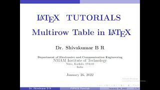 LaTeX Tutorial 9: Multirow Table in LaTeX