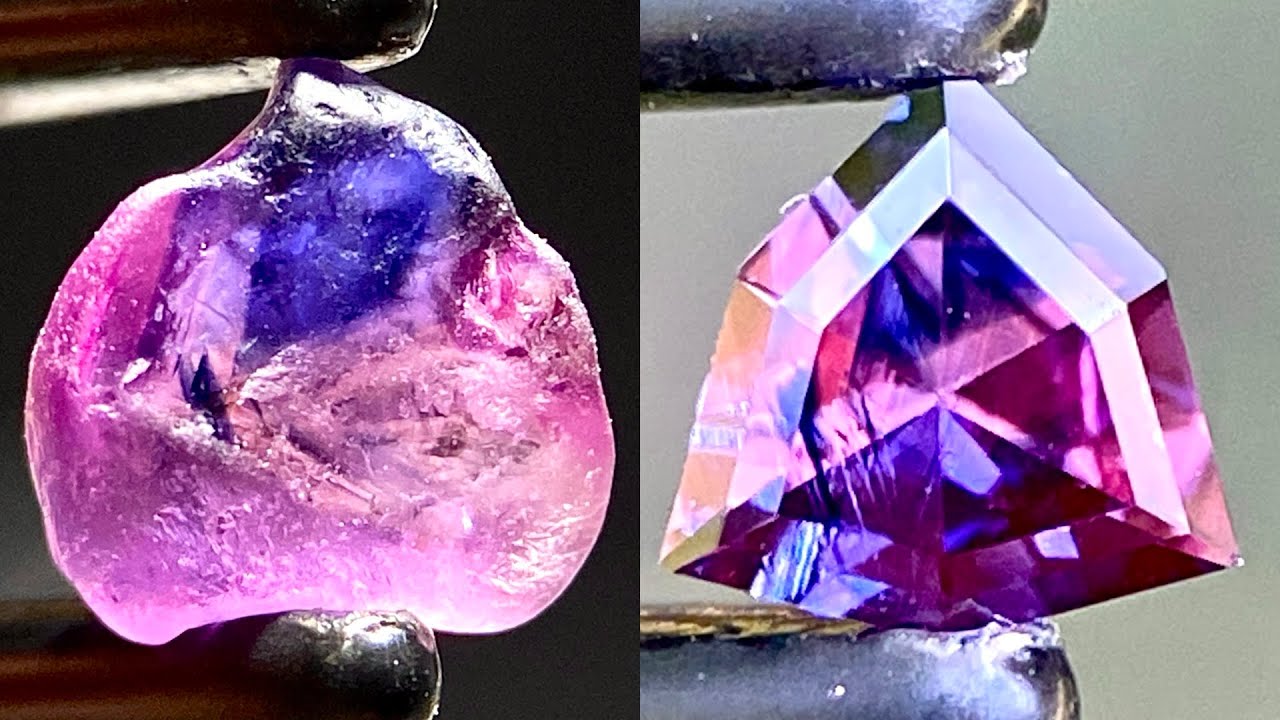 Faceting a bicolor Sri Lankan sapphire