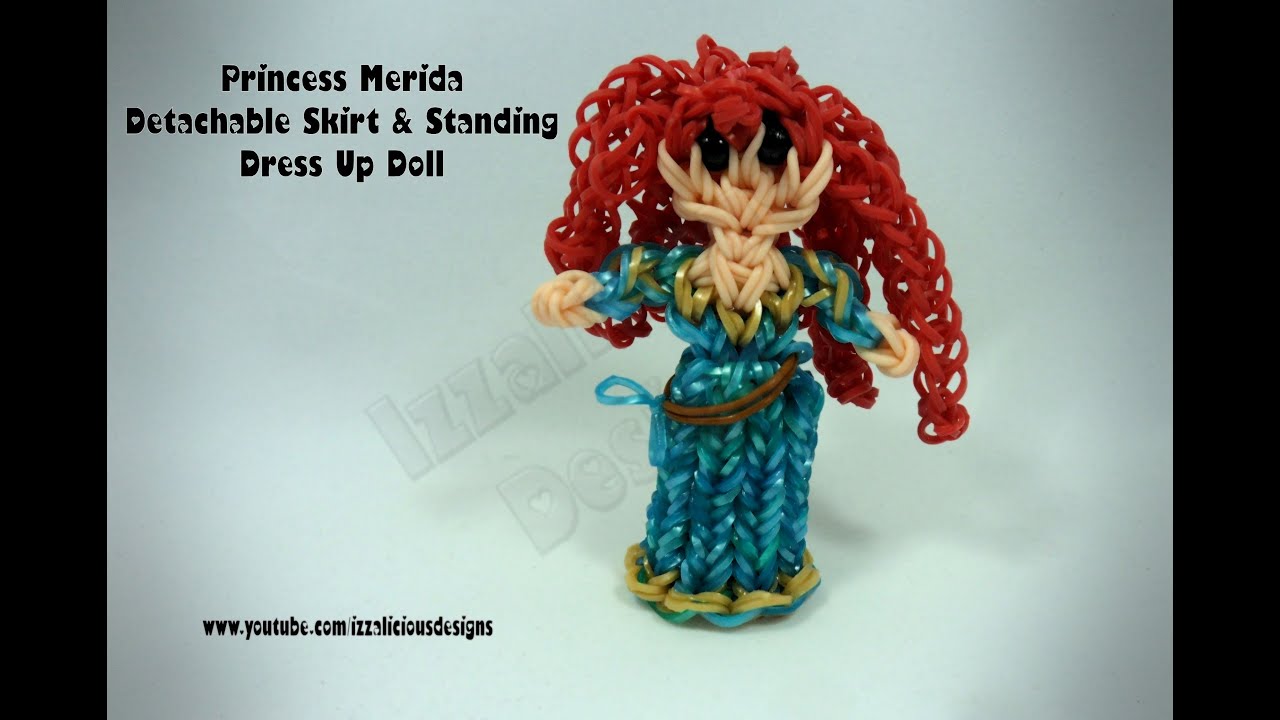 Rainbow Loom Princess Merida Charm/Action Figure - Detachable Skirt/Standing DressUp Doll - Gomitas