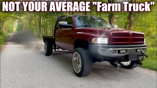 Twin Turbo 12v cummins FARM TRUCK From Hell!!  Nasty Red 2.0