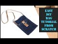 DIY SLING BAG FROM JEANS // DIY BAG // CUTE BAG  | เย็บกระเป๋าจากยีนส์ง่ายๆ