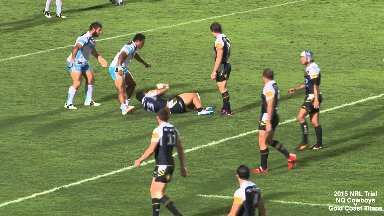 2015 NQ Cowboys v Titans  Preseason Trial ~ Tautau Moga Try
