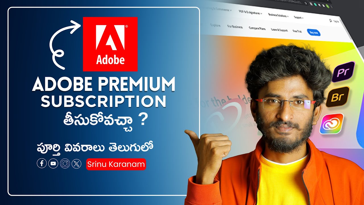 Adobe Creative Cloud Subscription Explained in Telugu || Srinu Karanam| GarudaAcademy