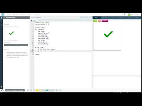 CS Foundations Turtle Graphics 3 While Loops, Guess a Number
