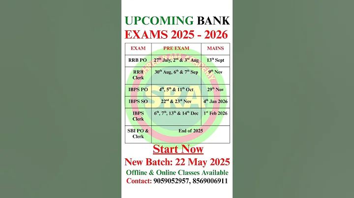 Upcoming Bank & Insurance Exam Dates 2025-26 | Prelims Mains Interview Exam Dates #bankexam #ibps