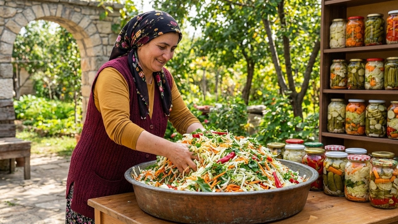 Homemade Vegetable Pickles in Giant Jars | Country Life Cooking