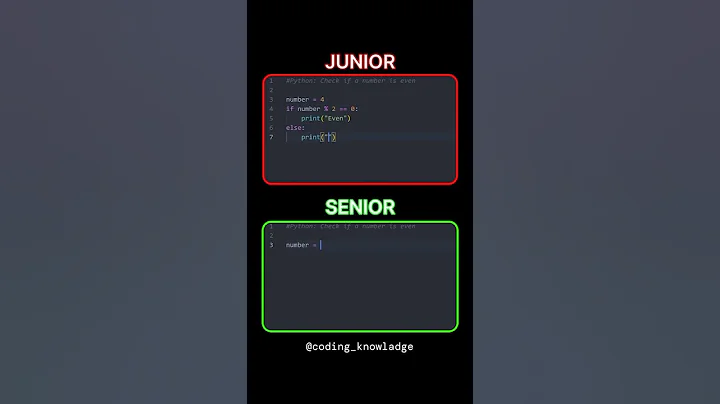 Junior vs senior python developer 🐍 | #python #coding #programming #shorts  @Codingknowledge-yt