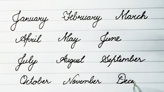 12 Months of the year | Cursive writing for beginners | Months name in cursive writing