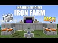 Minecraft Easy IRON FARM Extremely Efficient!  - Tutorial 1.16+