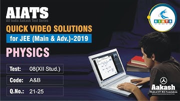 AIATS TEST 08 Code A&B For XII Studying Students PHYSICS JEE Main 2019 Q21 to 25