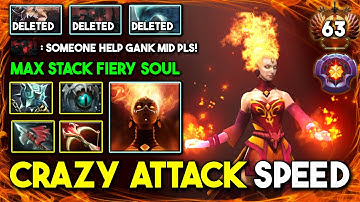 CRAZY ATTACK SPEED MID Lina With Max Stack Fiery Soul 100% Dominate Shadow Fiend 7.35d DotA 2