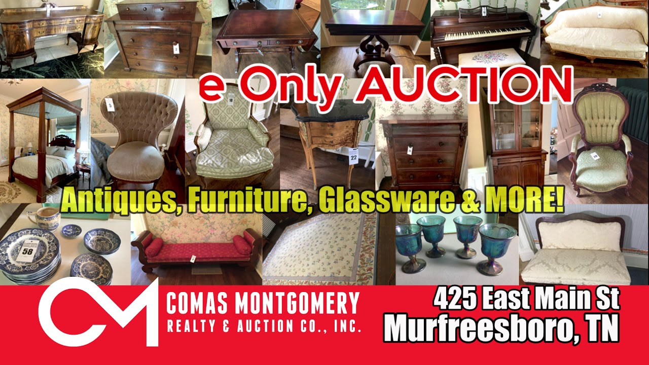 Online Auction ends 7/12/20 Antiques, Furniture, Glassware and More