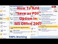 How to Save Excel File As PDF in Office 2007 || File Save As PDF Office 2007||Save as pdf File.