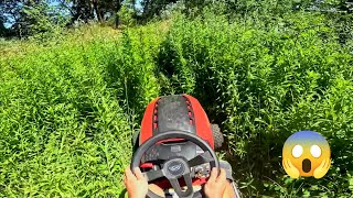 Mowing Extremely Tall Gr With Garden Tractor Gopro Pov Hecht Power