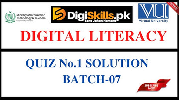 Digiskills - Digital Literacy Quiz-01 Solution Batch 07 | Quiz.1 || Batch 7