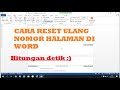 Cara MeReset  ulang nomor halaman di word