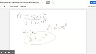 HW Assignment 30 (7 Multiplying and Dividing Scientific Notation) - Google Jamboard