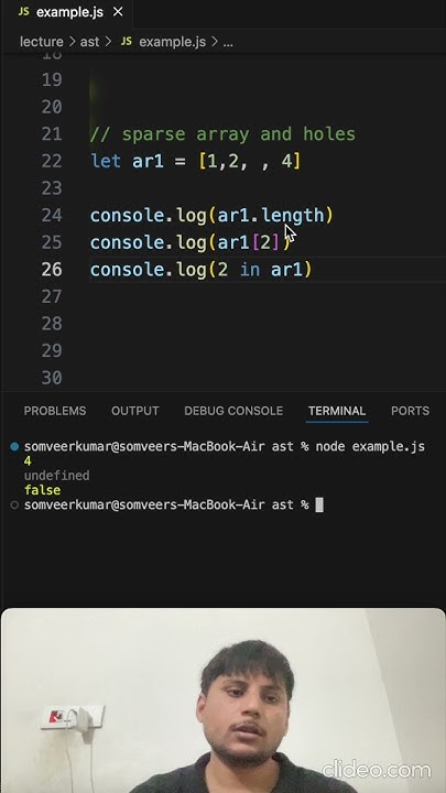 JavaScript Interview P04 : Sparse array vs normal array and holes - YouTube
