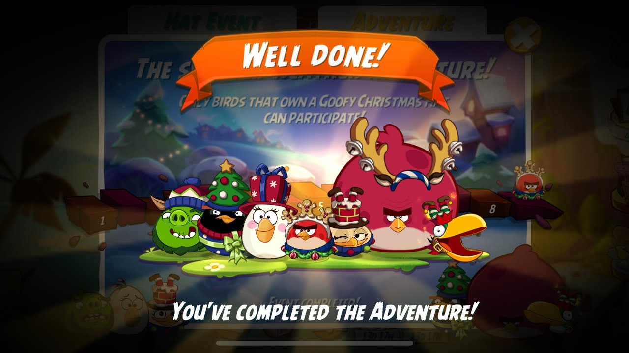 Angry Birds 2 AB2 The Sweater Weather Adventure Level 8 20/12/2022 Jingle Birds Red Hal Melody Bomb!