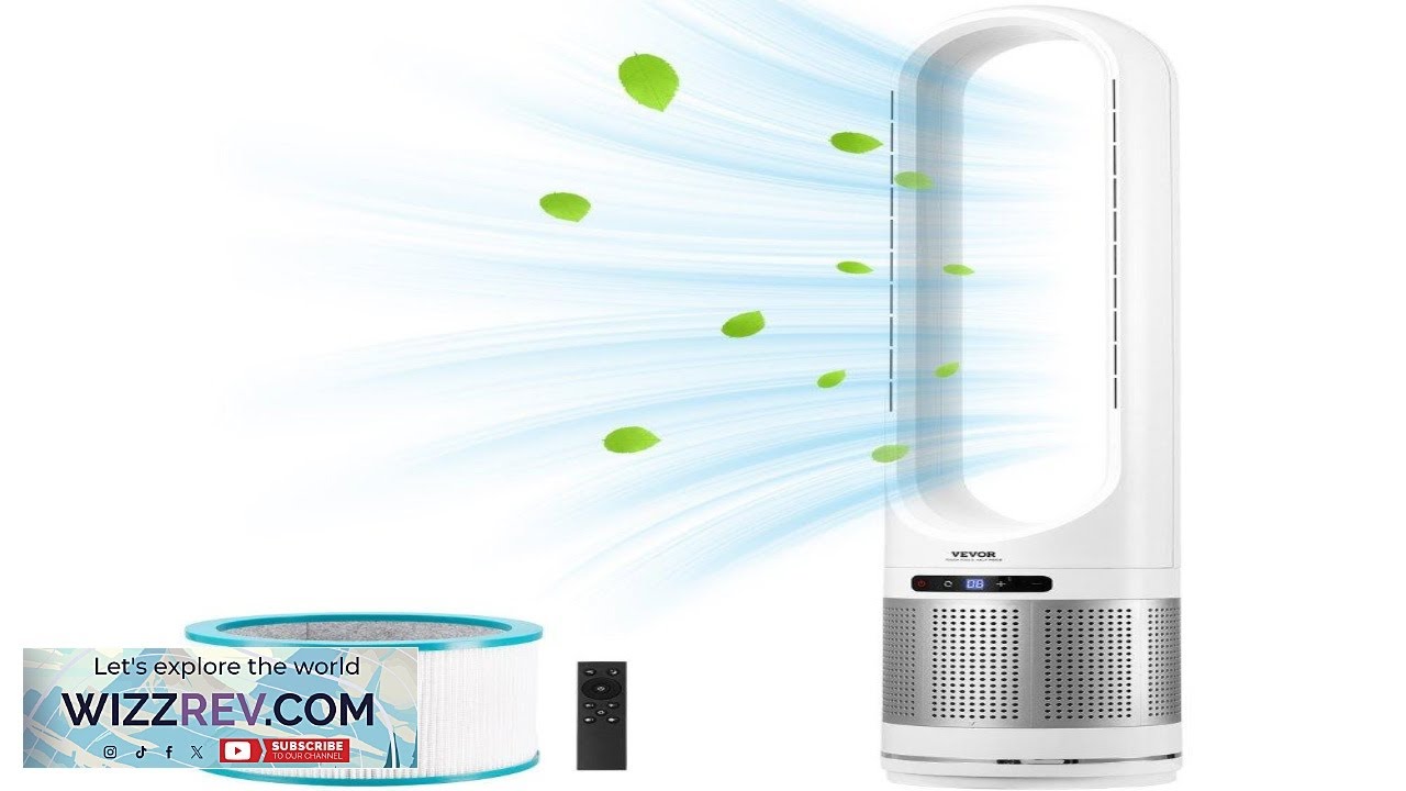 VEVOR Tower Fan Bladeless 15.4ft s Velocity Floor Fan that Blows Cold Air