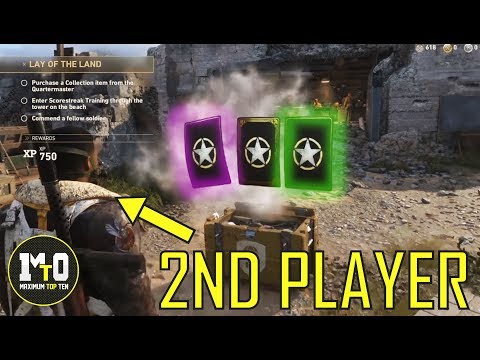 CALL OF DUTY WWII - HOW TO OPEN SUPPLY DROPS IN THE HQ WITH THE SECOND PLAYER IN SPLIT SCREEN