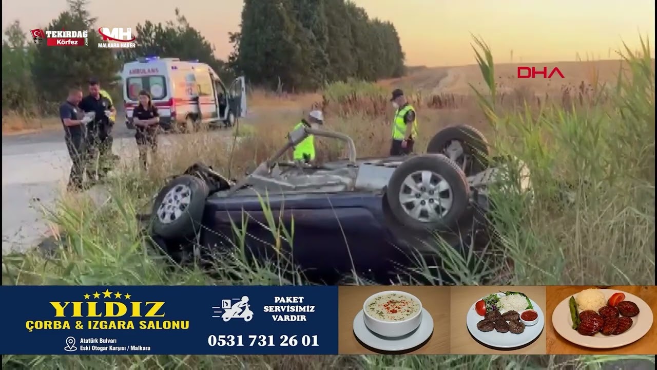 Tekirdağ'da Otomobil Menfeze Çarparak Takla Attı: 2 Ölü