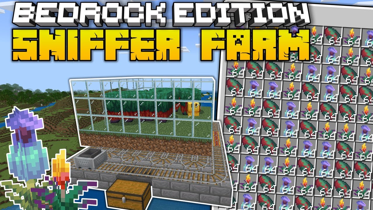 FERME à SNIFFER FACILE en 1.20 sur Minecraft BEDROCK MCPE Xbox PS4