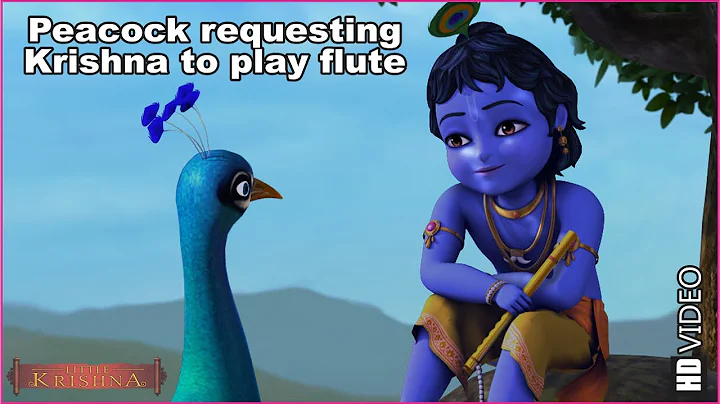 Peacock requesting Krishna to play flute | English | HD Video