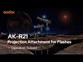 Godox akr21 projection attachment for flashes  operation tutorial